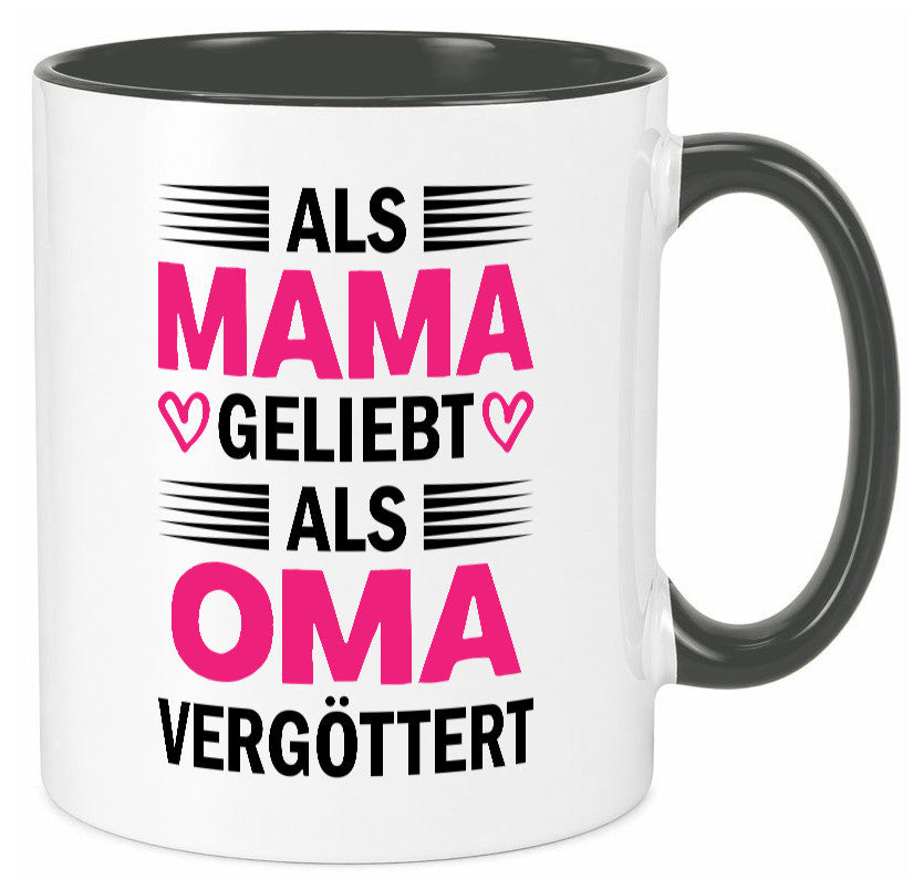 Als oma Vergöttert | Muttertag mama Großmutter Humor Familie Geschenkidee Tasse