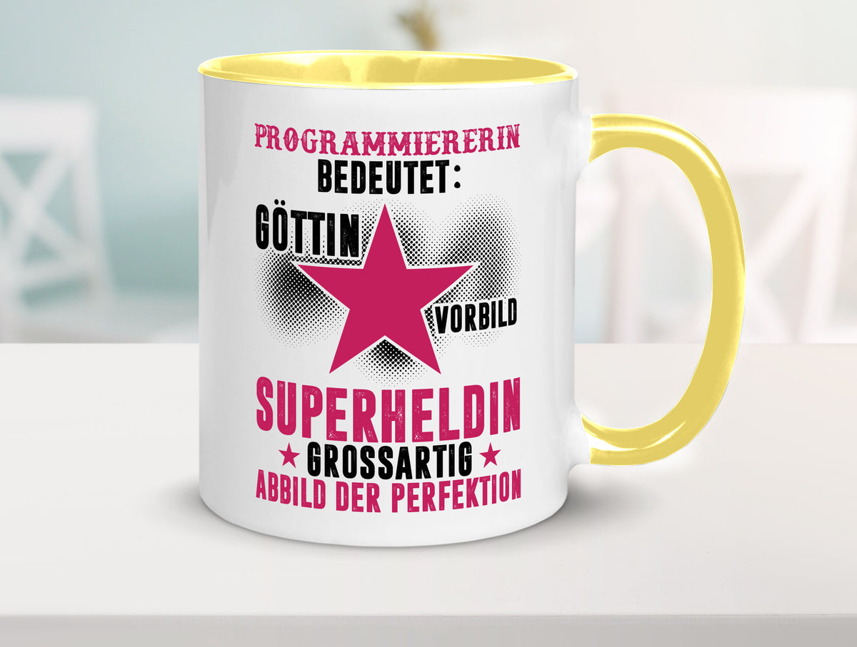 Bedeutung von Programmiererin | Software Entwickler lustiger Spruch Geschenk Tasse