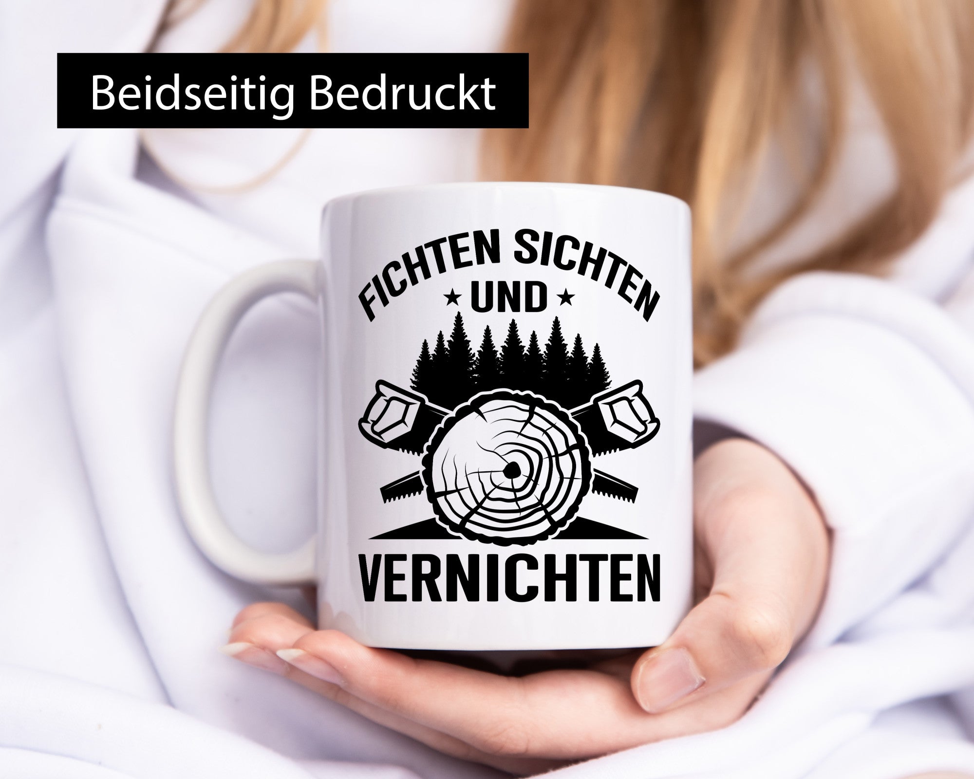 Fichten sichten und Vernichten | Waldarbeiter Holz lustig Arbeit Kollegen Büro