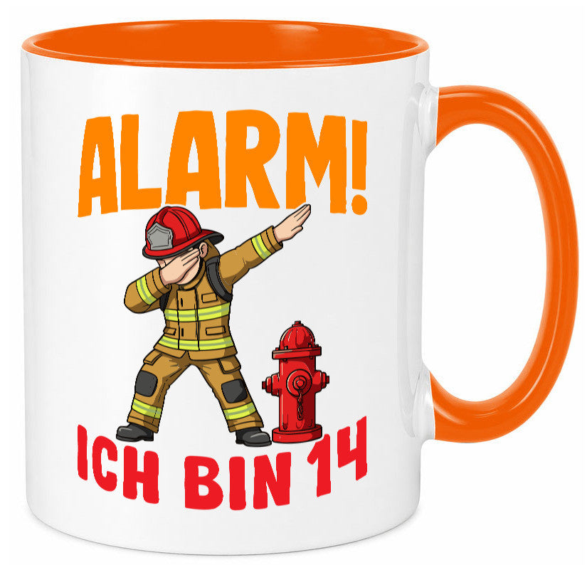 14. Geburtstag | 14 Jahre Feuerwehr Junge lustiger Spruch Geschenk Geschenkidee Tasse