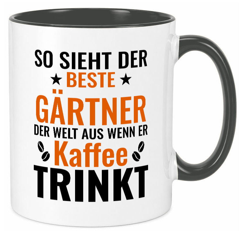 Kaffee trinkt: Gärtner | Gartenbau lustig Humor Geschenkidee Geschenk Tasse