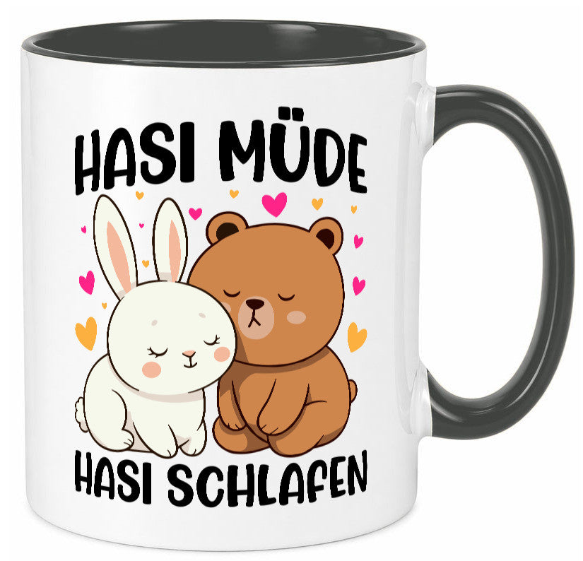 Hasi Müde | schlafen Kaninchen Häschen v2 lustiger Spruch Geschenk Humor Tasse