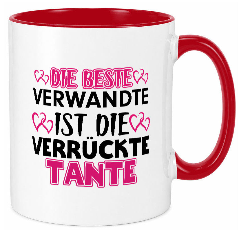 Verrückte Tante | Spruch Patentante Verwandtschaft lustiger Geschenk Humor Tasse