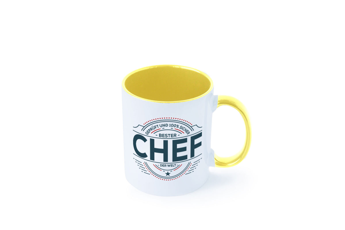 Geprüft und sicher: Chef | Führungskraft Vorgesetzter lustig Arbeit Kollegen Tasse