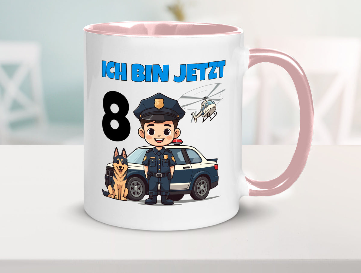 8. Geburtstag | 8 Jahre Polizei Kind Polizeiauto lustig Geschenkidee Geschenk Tasse