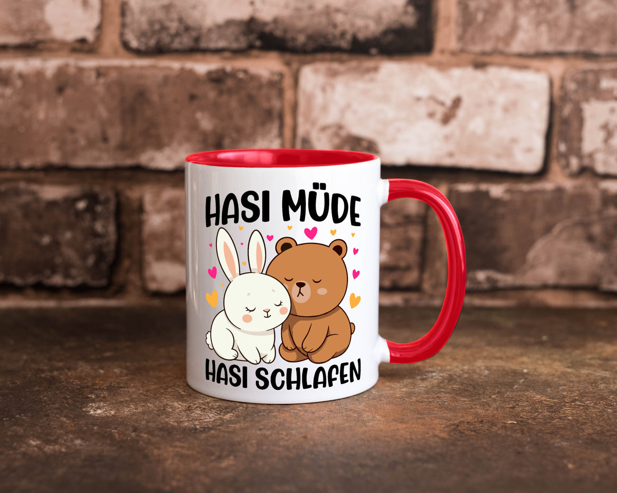 Hasi Müde | schlafen Kaninchen Häschen v2 lustiger Spruch Geschenk Humor Tasse