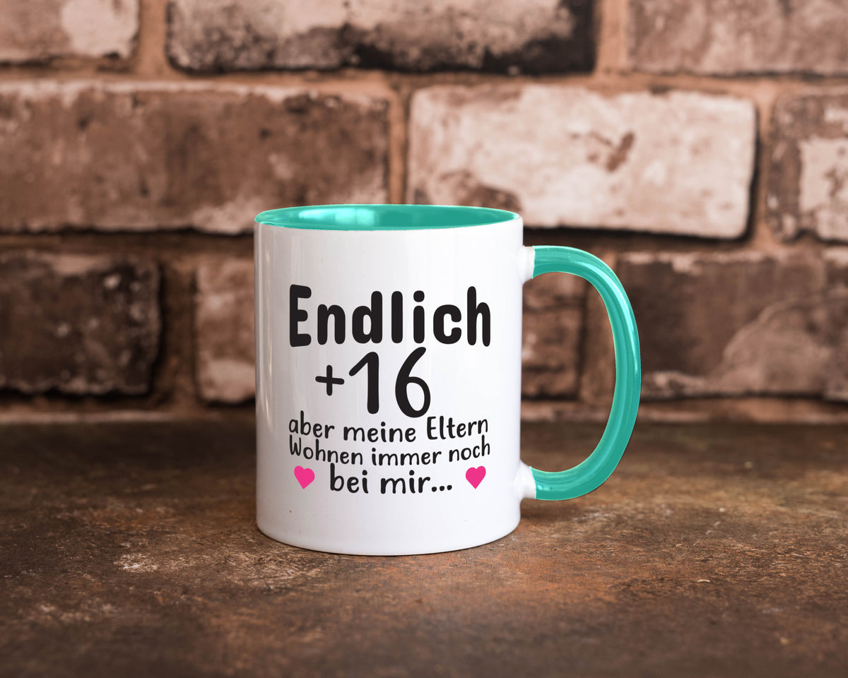 Endlich 16 | Geburtstag Tasse Spruch Mädchen Geschenkidee Humor