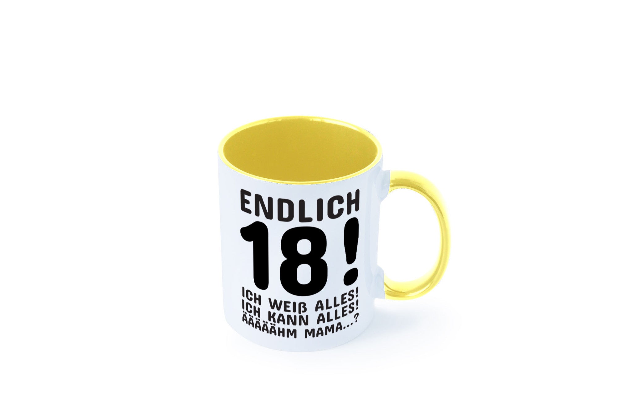 Endlich 18 | Geburtstag Tasse volljährig Erwachsen lustig Geschenkidee Geschenk