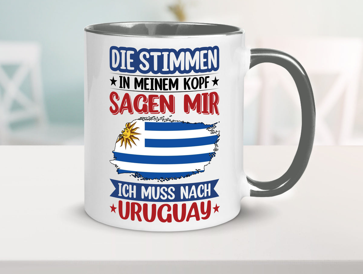 Uruguay | Urlaub Stimmen in meinem Kopf Traumland Geschenk Humor Geschenkidee Tasse