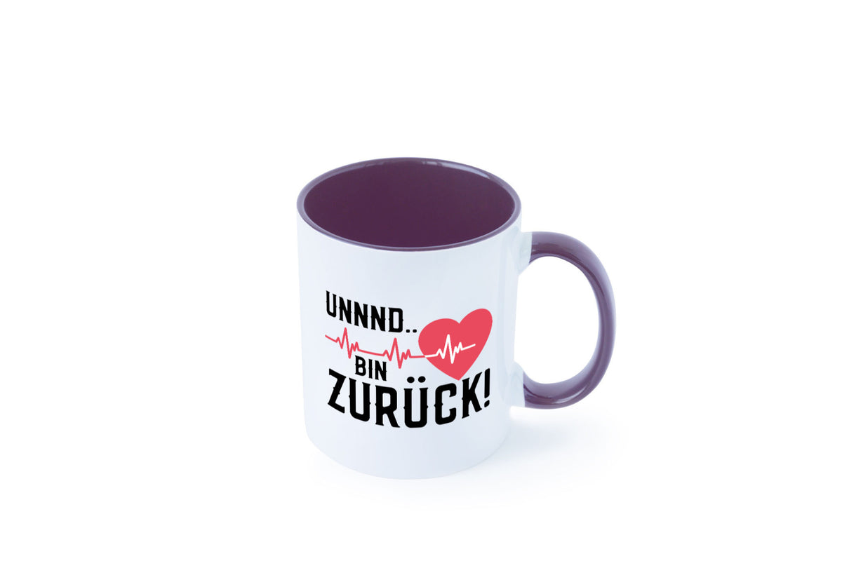 Bin zurück | Herzschlag Reanimation Puls Arzt Klinik Geschenk Humor Tasse