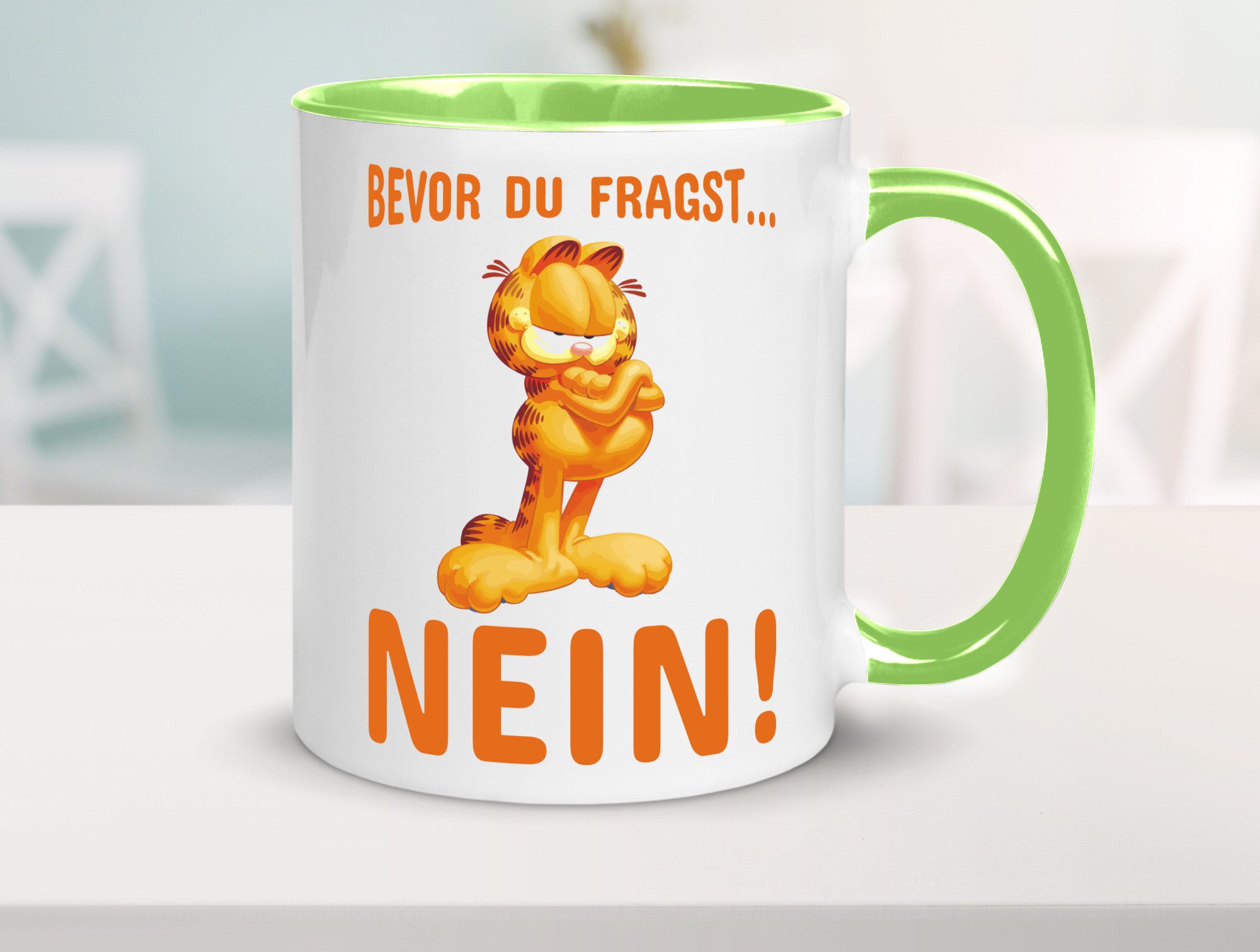 Bevor du fragst? Nein! | grimmige Katze Spruchtasse lustig Tierliebhaber Humor