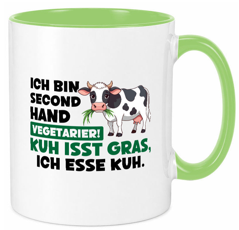 Ich bin secendhand vegetarierer | BBQ Kühe Liebhaber v2 Geschenk Humor Tasse