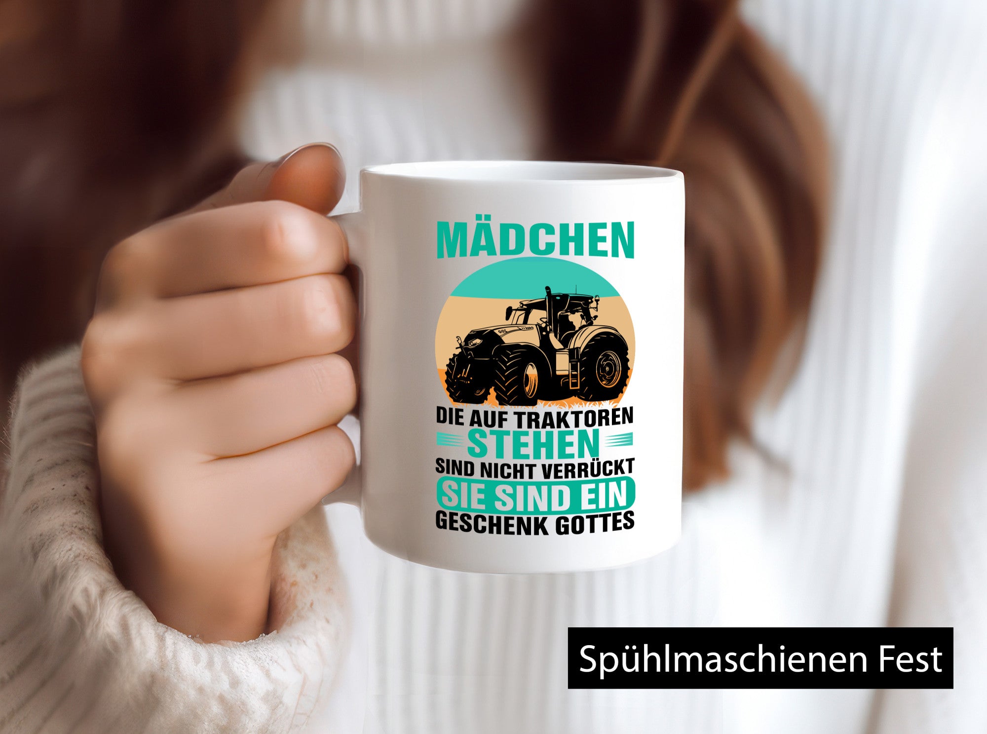 Mädchen die auf Traktoren stehen | Landwirt Bauer lustiger Spruch Geschenk