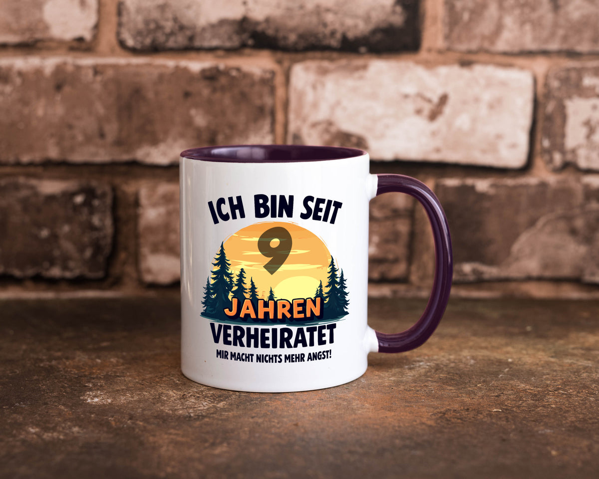 Ich bin Verheiratet | 9. Hochzeitstag Ehepaar v2 Geschenkidee Humor Tasse