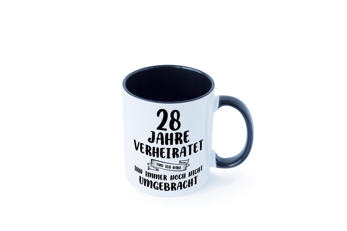 28 Jahre Verheiratet, immer noch am Leben! Geschenkidee Humor Tasse