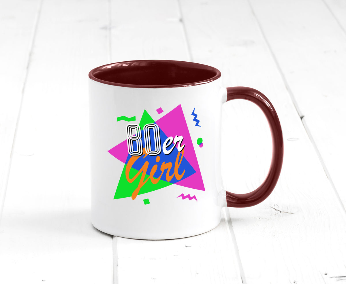 80er Girl - Jahre bunt + verrückt retro Humor Geschenkidee Tasse