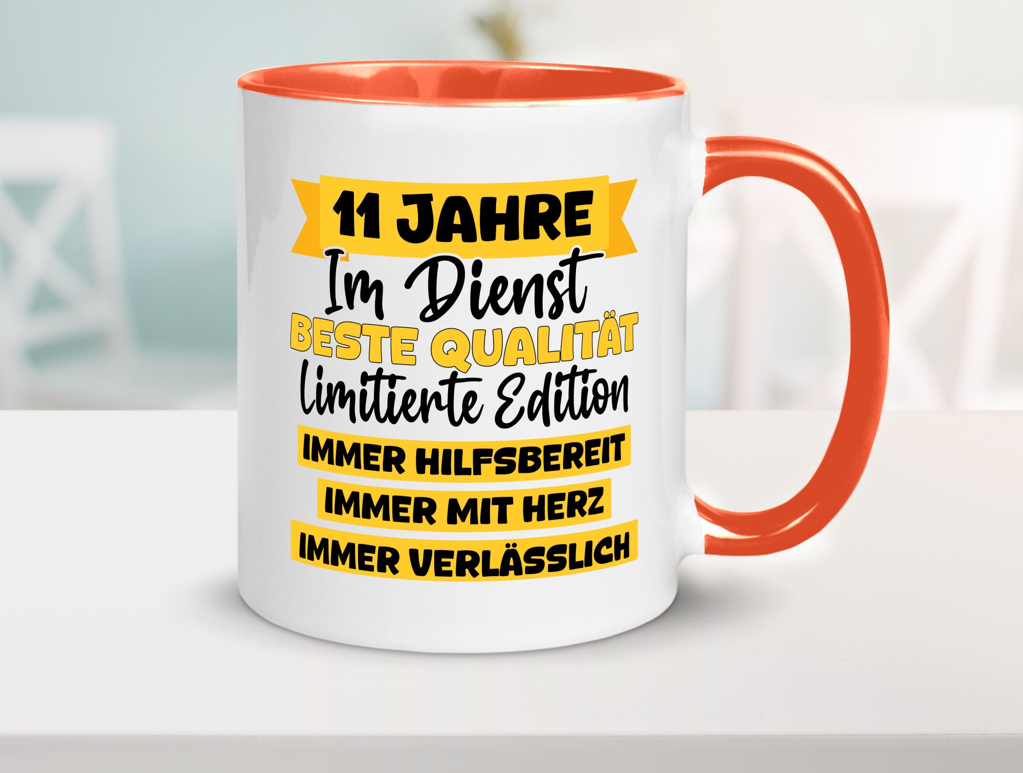 11 Jahre im Dienst | Jubiläum Arbeit v8 Humor Kollegen Büro Geschenkidee Tasse