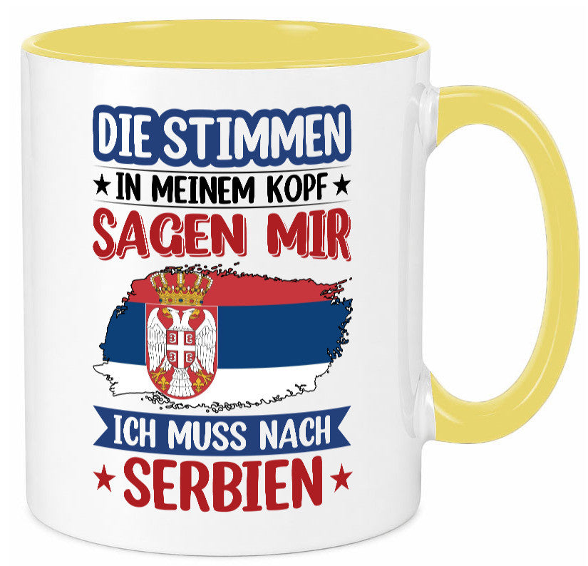 Serbien | Urlaub Stimmen in meinem Kopf Traumland v2 Geschenk Humor Tasse