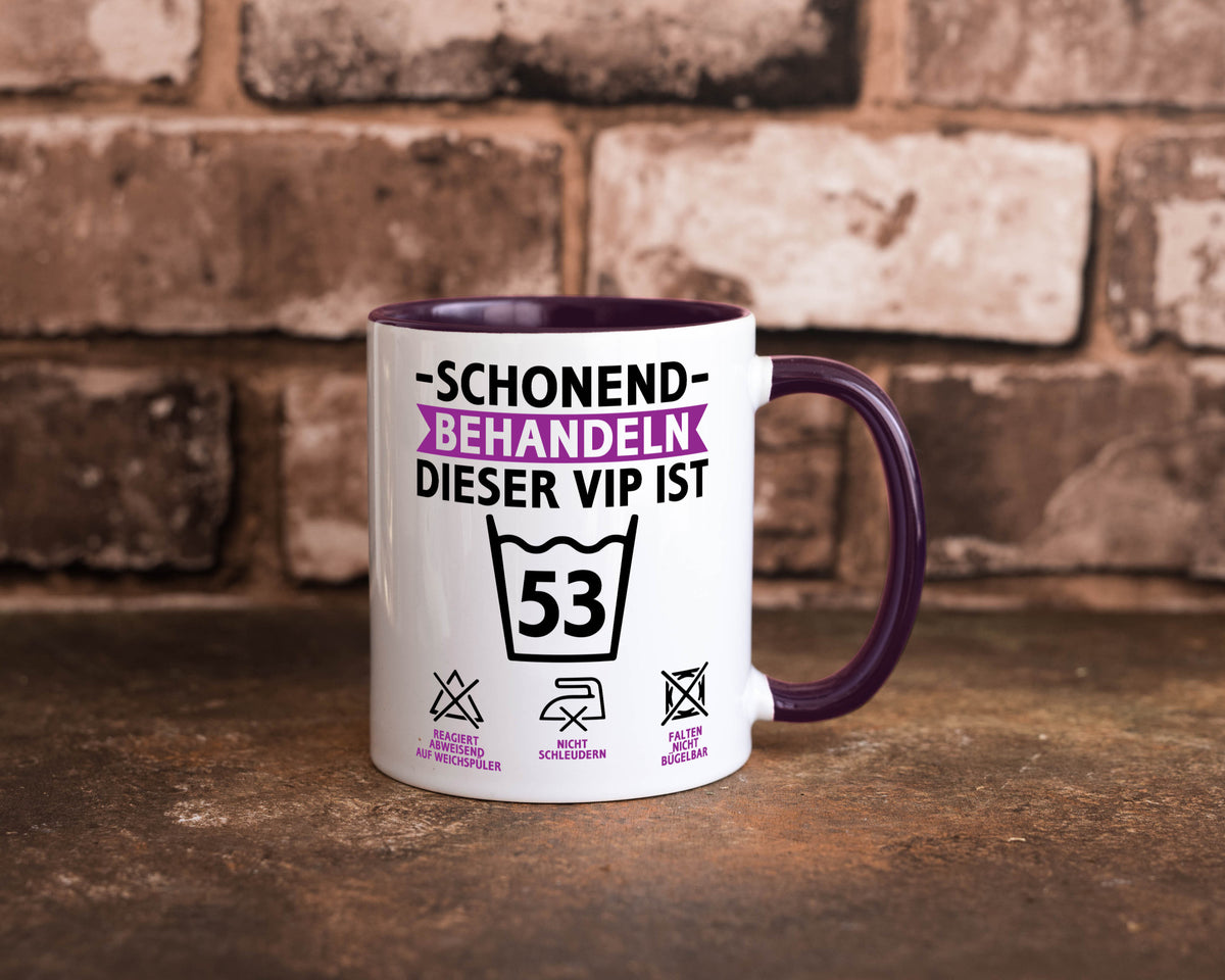 53 Geburtstag | schonend behandeln Jahre v2 lustiger Spruch Geschenk Tasse