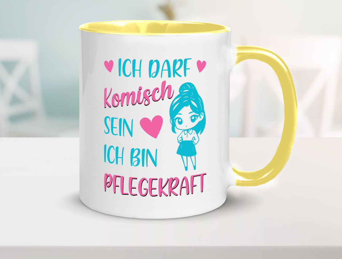 Ich darf komisch sein | Pflegekraft Geschenkidee Humor Tasse