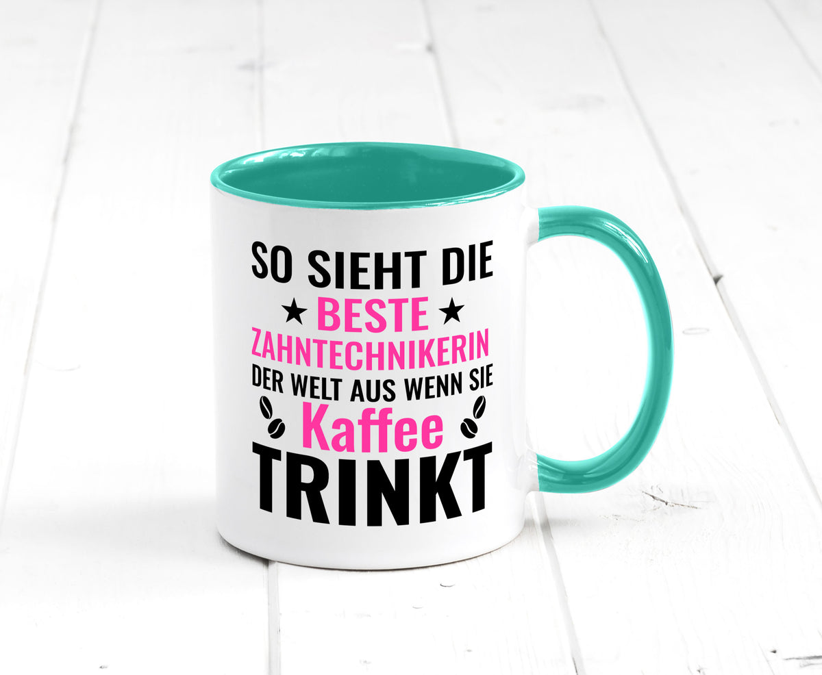 Kaffee trinkt: Zahntechnikerin | Zahnmedizin lustiger Spruch Geschenk Humor Tasse