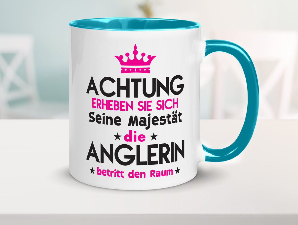 Seine Majestät Anglerin | Angeln Fischerin lustiger Spruch Geschenk Humor Tasse