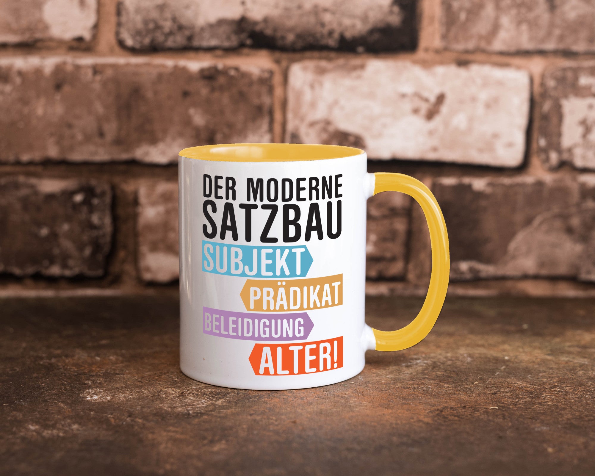 Moderner Satzbau | Lehrer Lehrerin Kollege lustig Arbeit Kollegen Büro Geschenk