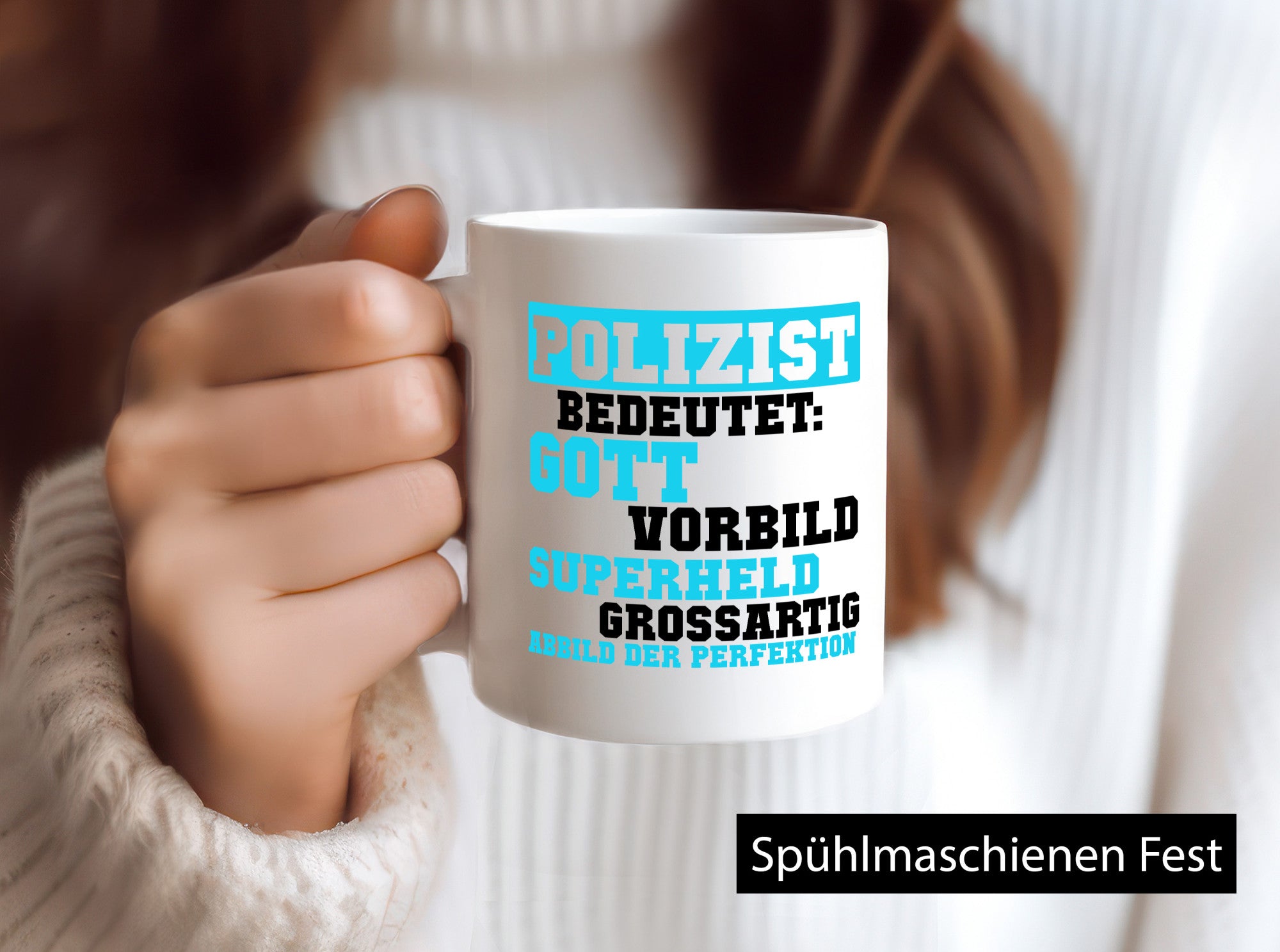 Polizist | Gott Superheld Vorbild Perfektion Polizei Humor Geschenkidee Tasse