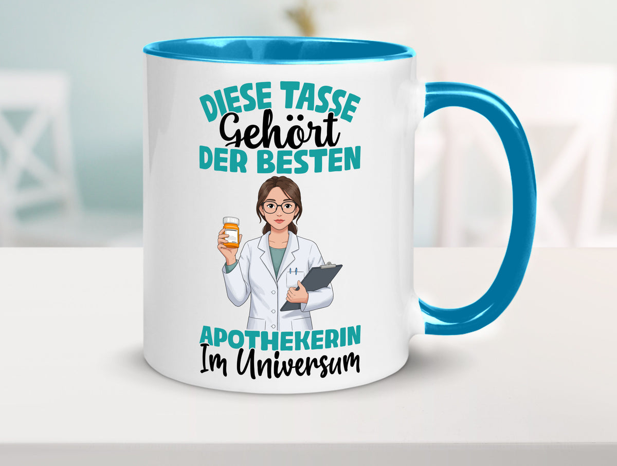 Im Universum: Apothekerin | Apotheke Pharmazie lustiger Spruch Geschenk Humor Tasse