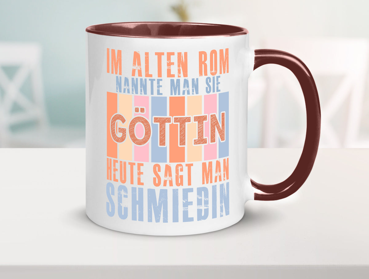 Heute sagt man: Schmiedin | Schmied Beruf Schmiederei lustiger Spruch Geschenk Tasse