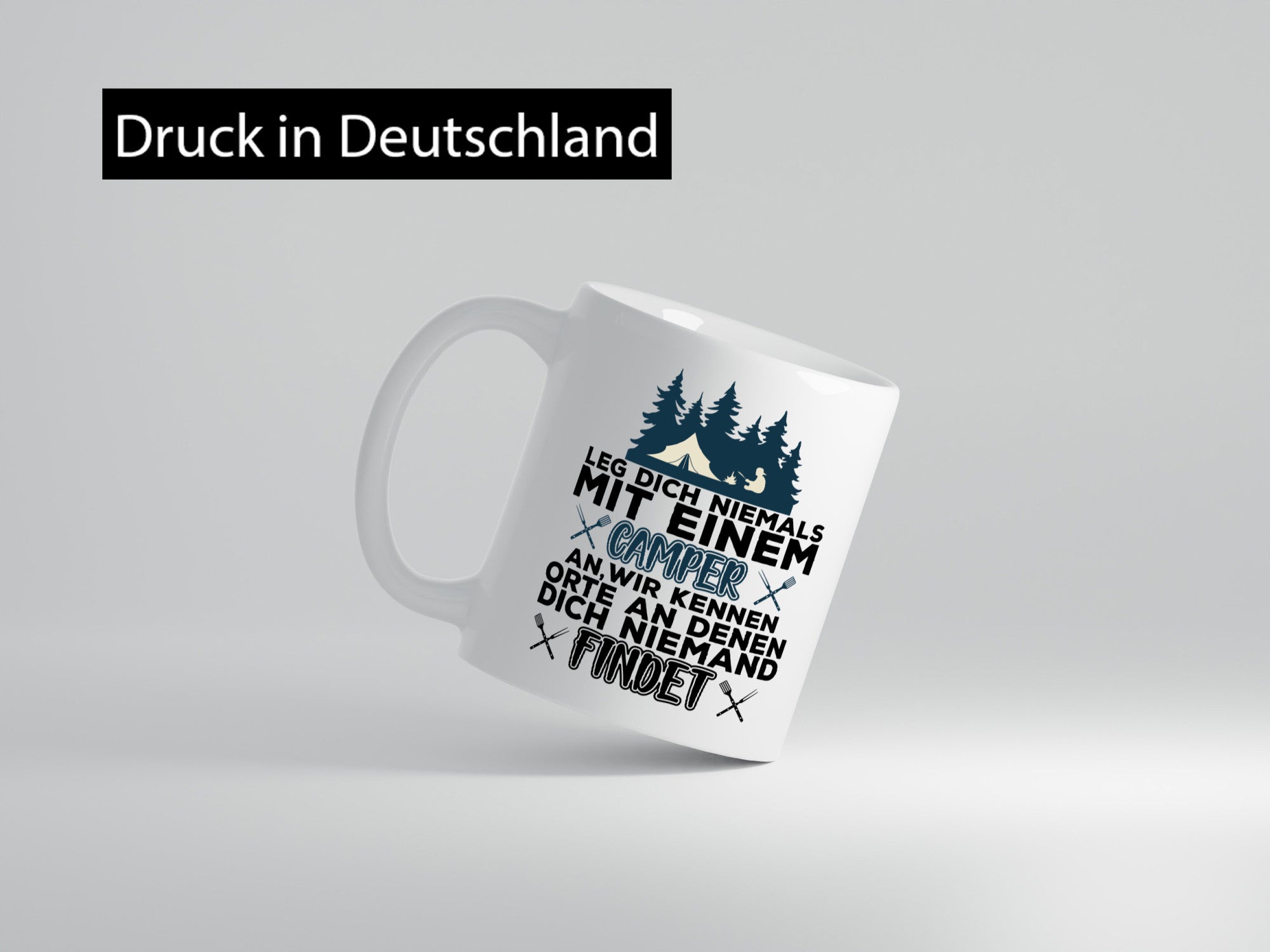 Camper Humor | Spruch Tasse Camping schwarzer Geschenk Geschenkidee lustiger