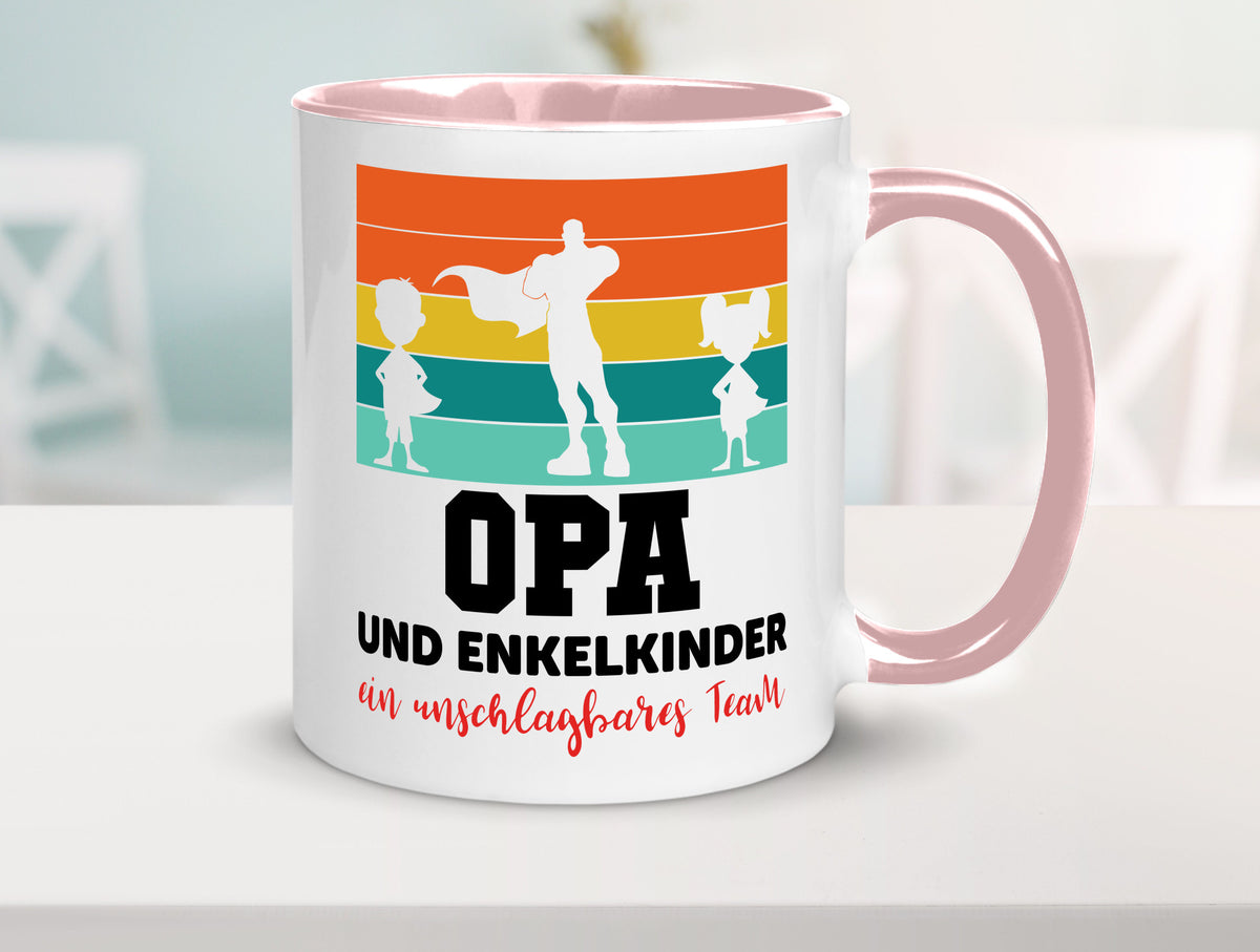 Opa und Enkelkinder ein unschlagbares Team Geschenkidee Familie Humor Tasse