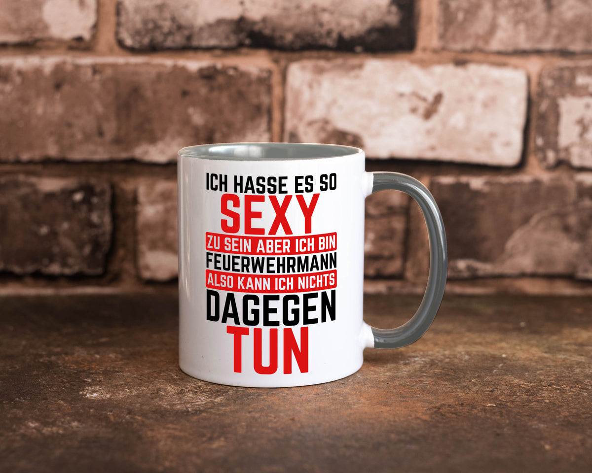 Sexy Feuerwehrmann | Helden Flammen Brandeinsatz lustig Humor Geschenkidee Tasse