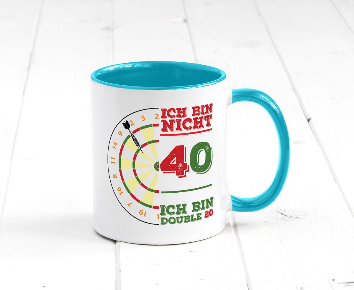 Ich bin nicht 40 double 80 | Dart spieler Geschenkidee Humor Tasse