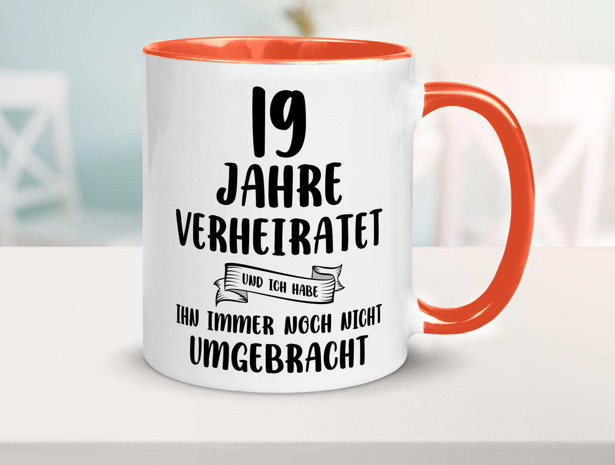 19 Jahre Verheiratet, immer noch am Leben! lustig Humor Geschenkidee Geschenk Tasse