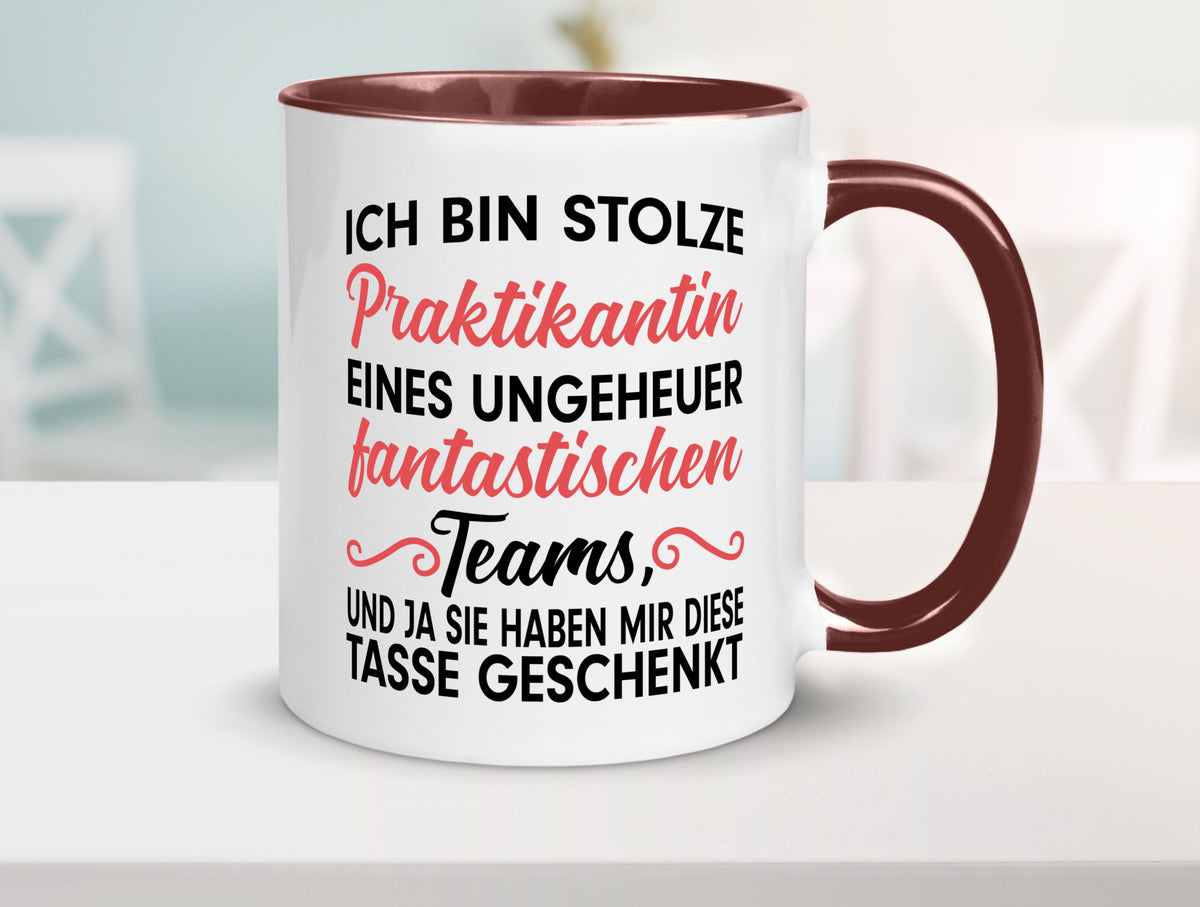 Stolze Praktikantin | Arbeitswelt Tasse Praktikum Geschenk Arbeit Kollegen Büro