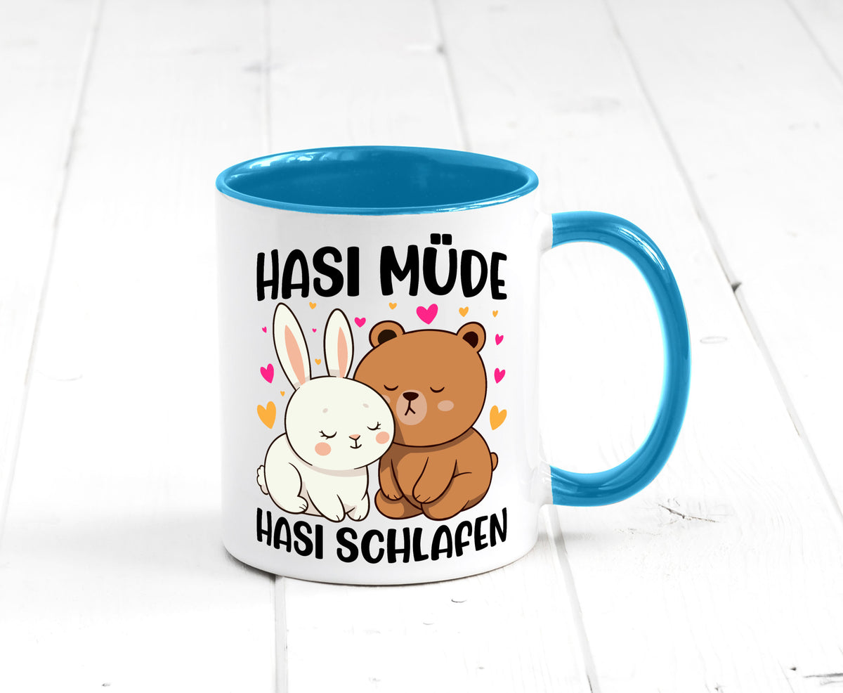 Hasi Müde | schlafen Kaninchen Häschen v2 lustiger Spruch Geschenk Humor Tasse