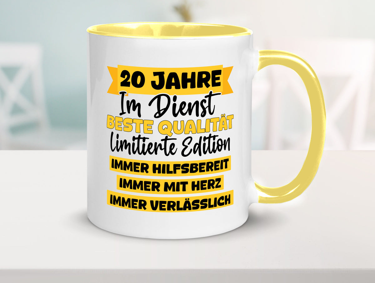 20 Jahre im Dienst | Jubiläum Arbeit v8 Geschenkidee Kollegen Büro Humor Tasse