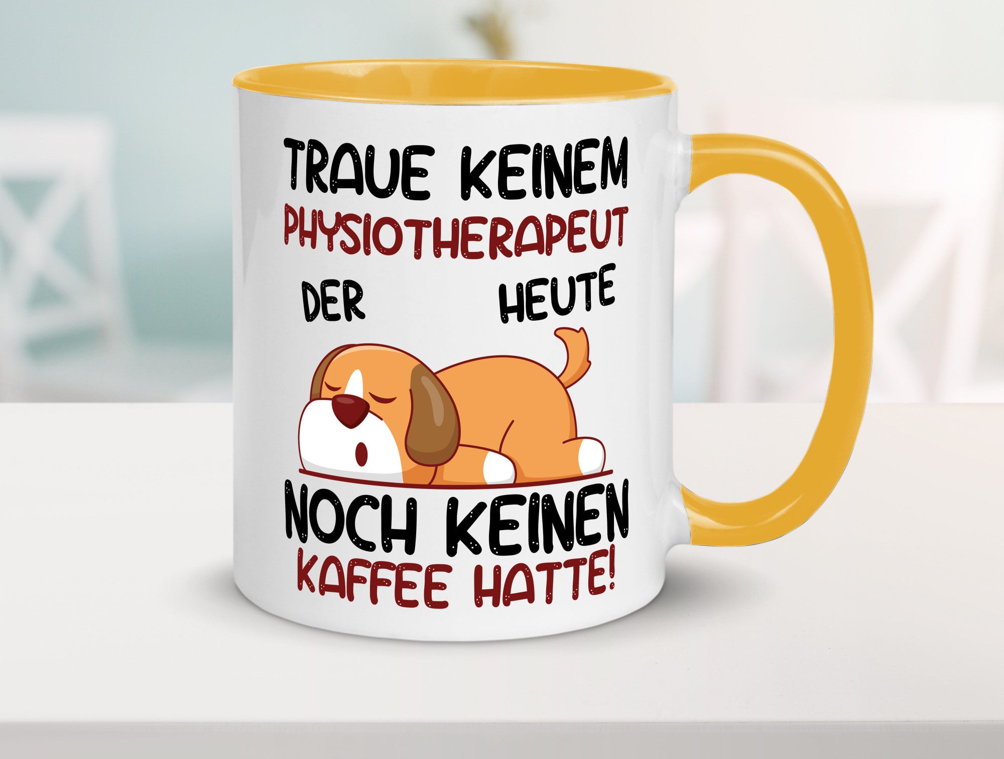 Traue keinem Physiotherapeut lustiger Spruch Geschenk Humor Geschenkidee Tasse