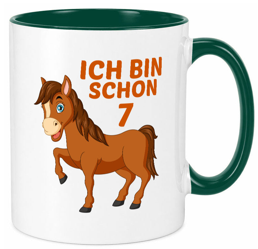 7. Geburtstag | Ich bin schon 7 Pferde Pony Humor Geschenkidee Tasse