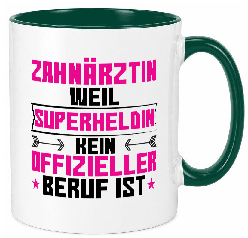 Superheldin Zahnärztin | Zahnmedizin Beruf Geschenkidee Arbeit Kollegen Büro Tasse