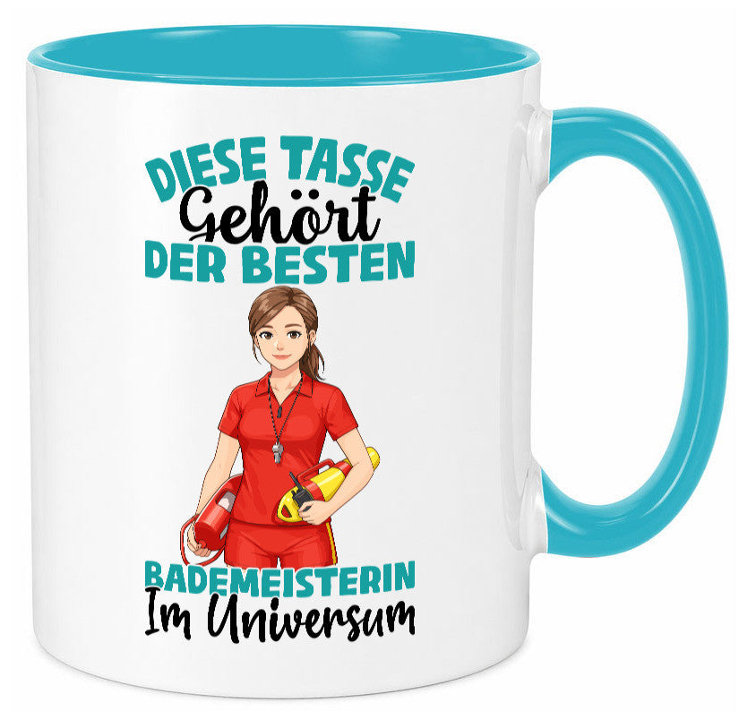 Im Universum: Bademeisterin | Schwimmmeisterin Geschenk Humor Geschenkidee Tasse
