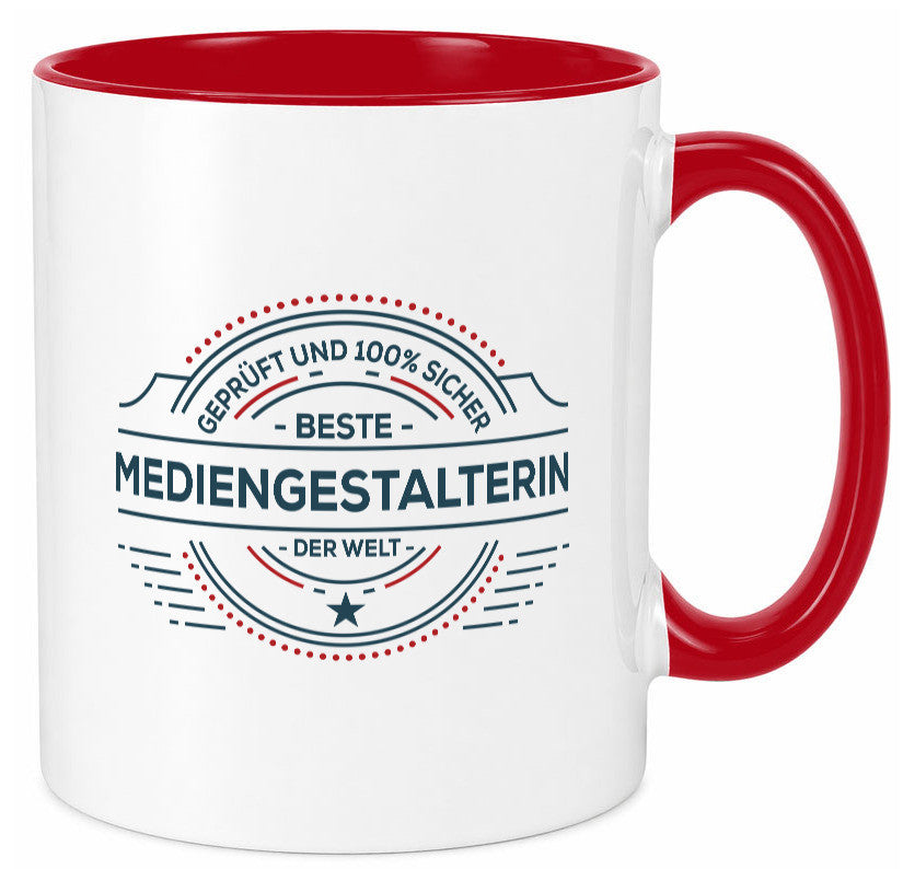 Geprüft und sicher: Mediengestalterin | Medien lustiger Spruch Geschenk Humor