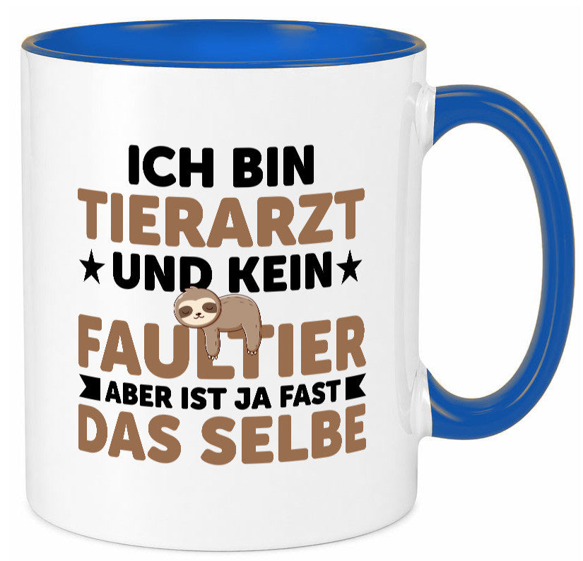 Ich bin kein Faultier: Tierarzt | Tiermedizin Mediziner v2 lustiger Spruch Tasse