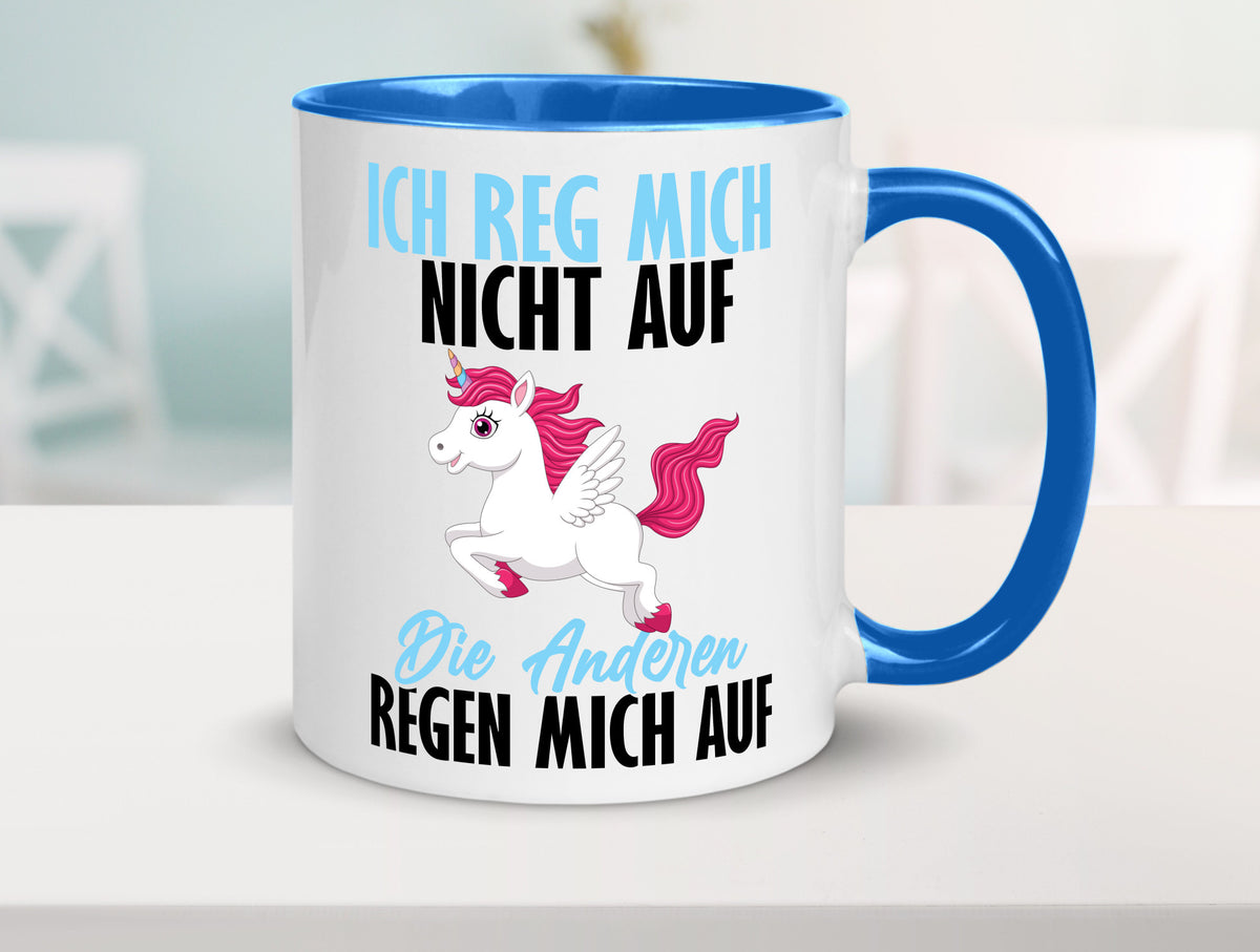Ich reg mich nicht auf lustiger Spruch Geschenk Humor Geschenkidee Tasse
