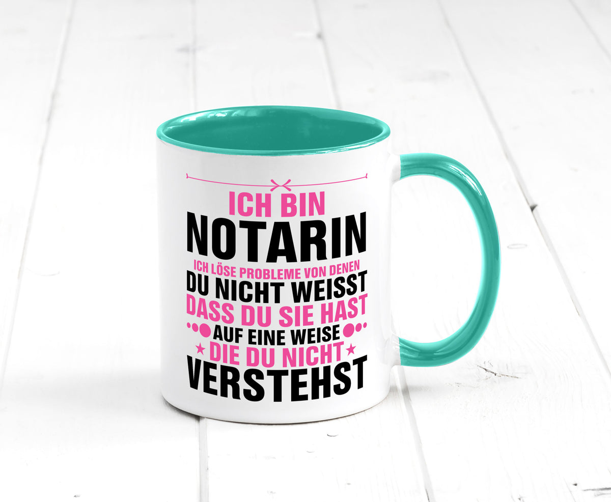 Löse Probleme: Notarin | Juristin v2 lustiger Spruch Geschenk Humor Tasse