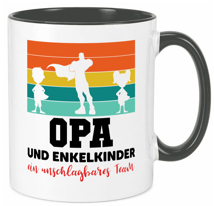 Opa und Enkelkinder ein unschlagbares Team Geschenkidee Familie Humor Tasse