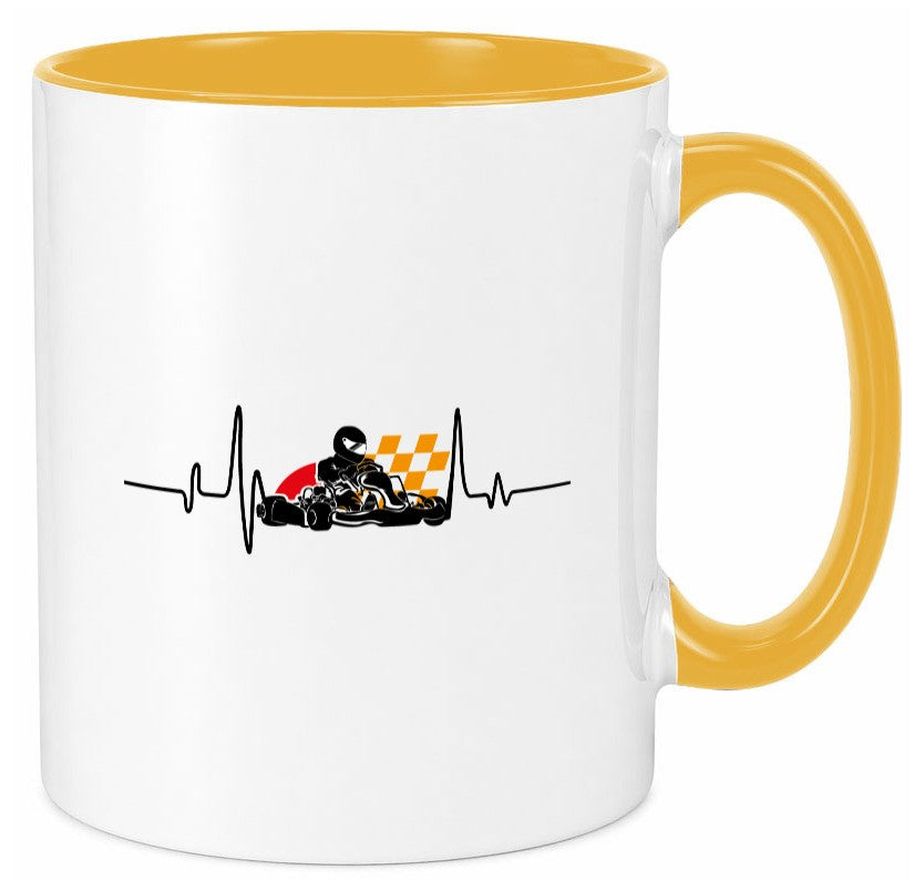 Go Kart Herzschlag | Kartsport Fan Fahrer Motor Geschenk Humor Geschenkidee Tasse