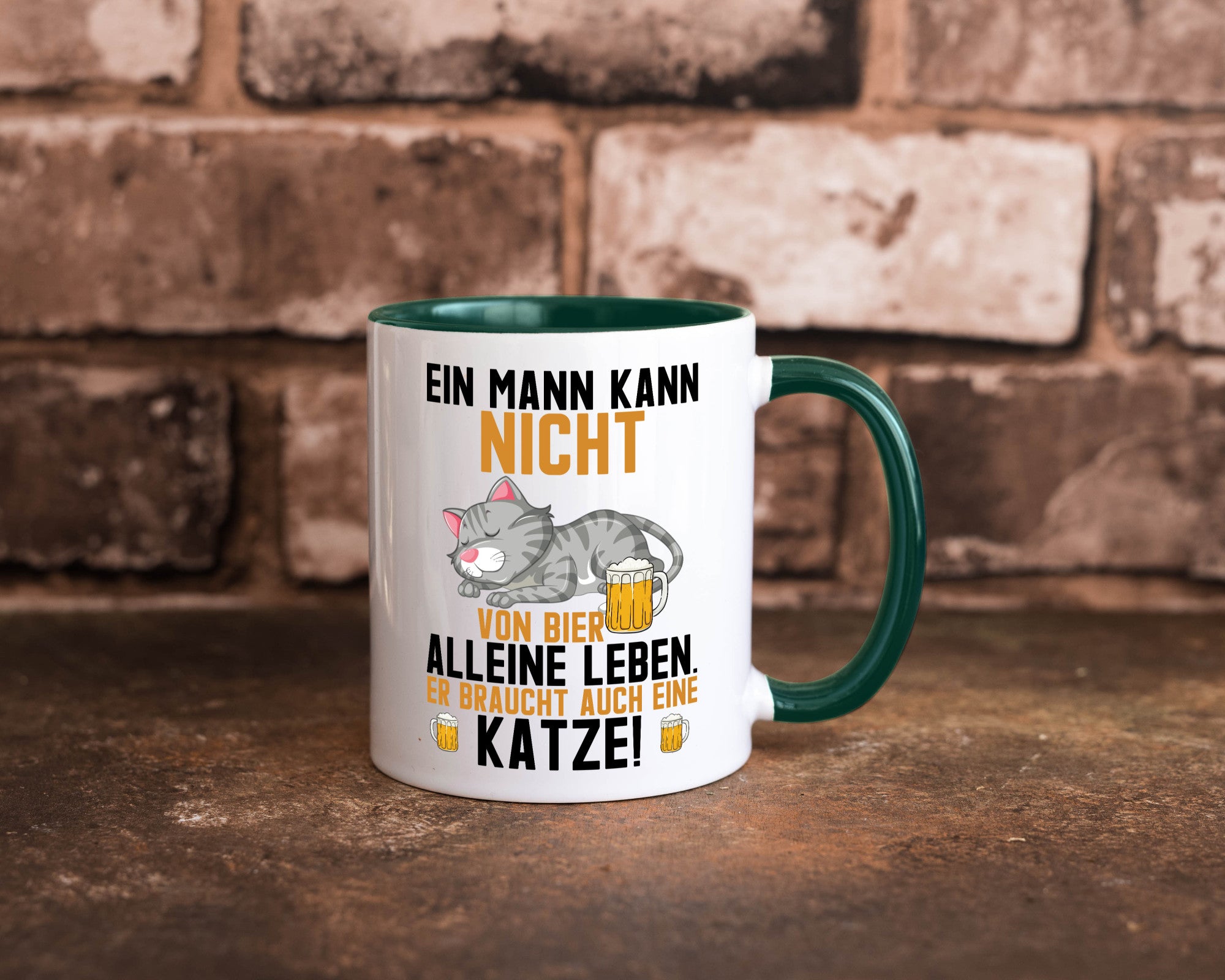 Von Bier leben | Mann braucht eine Katze Katzenliebhaber Geschenk Tierliebhaber