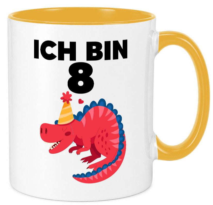 8. Geburtstag | Dino Dinosaurier 8 Jahre lustig Geschenkidee Geschenk Tasse